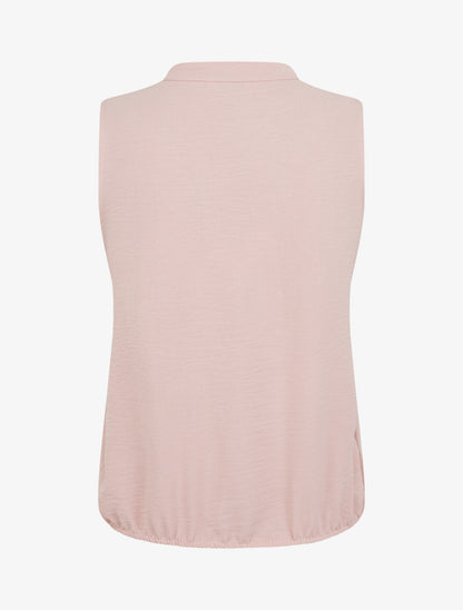 Top uni à col V - Vieux rose - 2