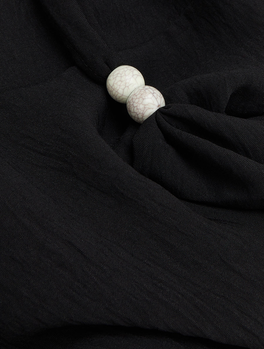 Top sans manches à empiècement bijoux - Noir - 3