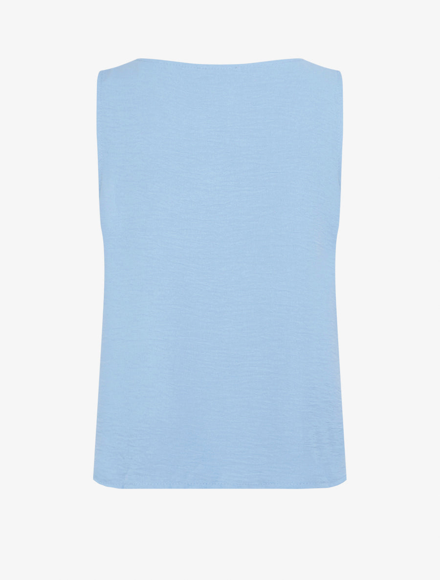 Top sans manches à empiècement bijoux - Bleu ciel - 2