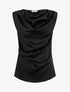 Top satiné à col bénitier - Noir - 1