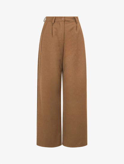 Pantalon de tailleur coupe droite - Marron clair - 1