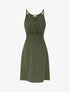 Robe évasée à bretelles bijoux - Kaki - 1