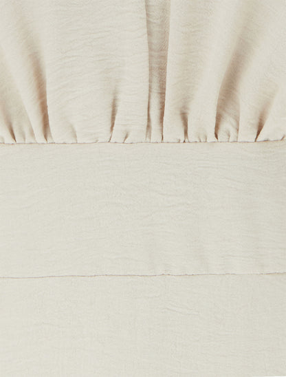 Robe évasée à bretelles bijoux - Beige - 3