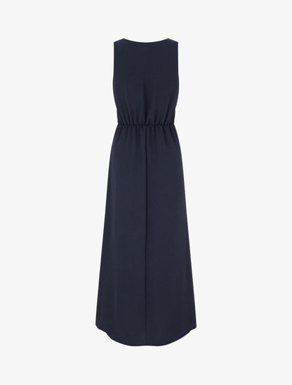 Robe longue à pans à nouer - Bleu nuit - 2