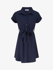 Robe chemise à manches courtes - Marine - 1