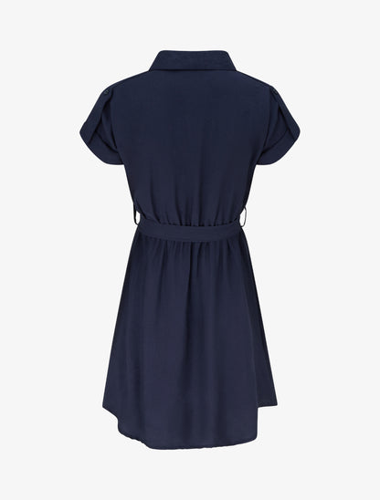Robe chemise à manches courtes - Marine - 2