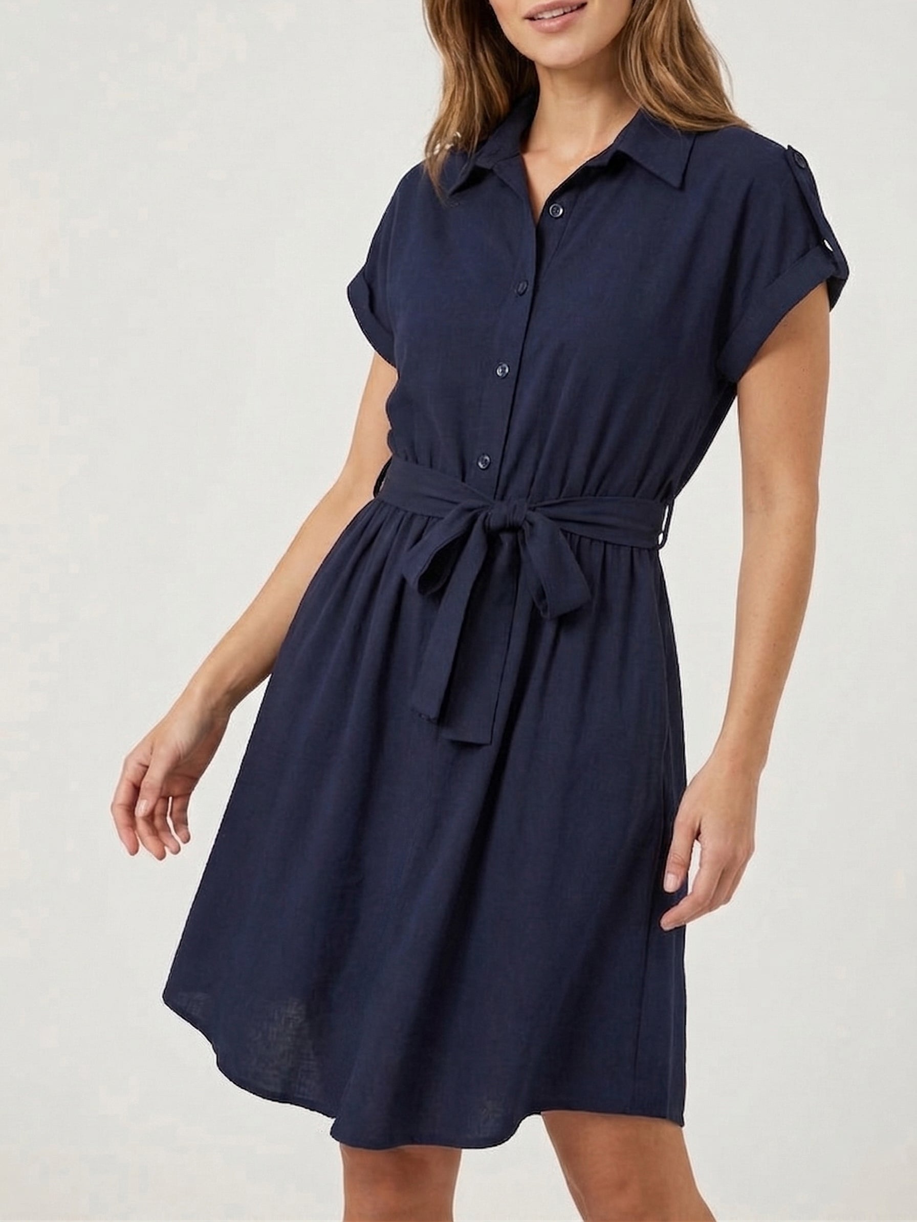 Overhemdjurk met korte mouwen - Marine