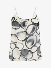 Caraco coupe boule à imprimé cercles - Noir - 1