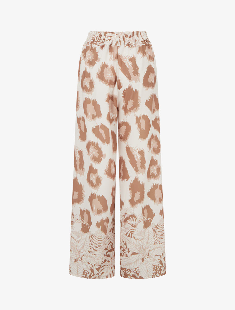Pantalon ample imprimé léopard fantaisie - Camel - 2