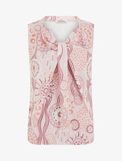 Top boule sans manches imprimé graphique - Rose - 1