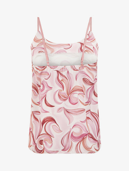 Caraco satiné imprimé fantaisie - Rose - 2