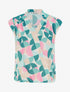 Top boule sans manches imprimé graphique - Vert d&
