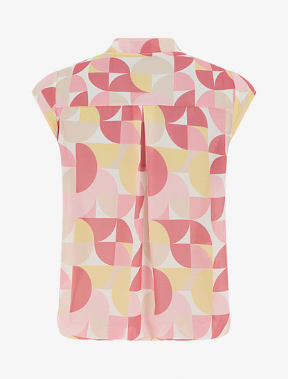 Top boule sans manches imprimé graphique - Rose - 2