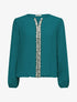 Blouse fluide à bande en sequins - Bleu canard - 3