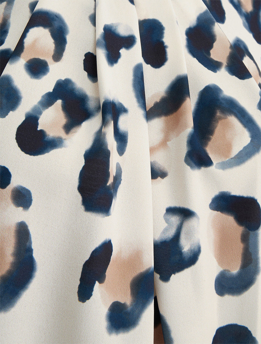 Top boule sans manches à imprimé léopard - Marine - 3