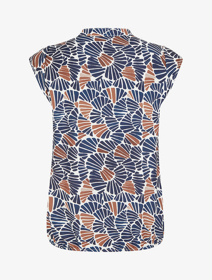 Top boule sans manches à imprimé mosaïque - Marine - 2