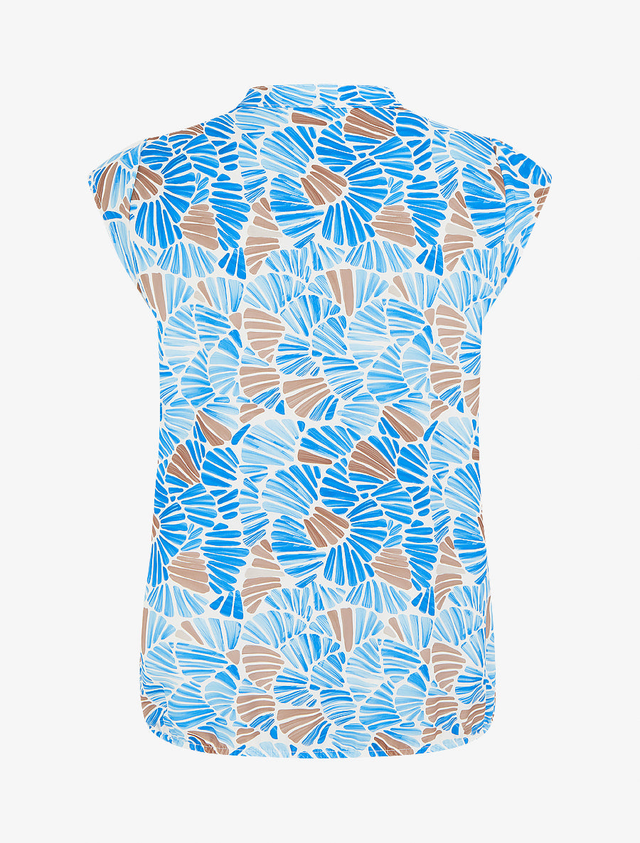 Top boule sans manches à imprimé mosaïque - Bleu ciel - 2