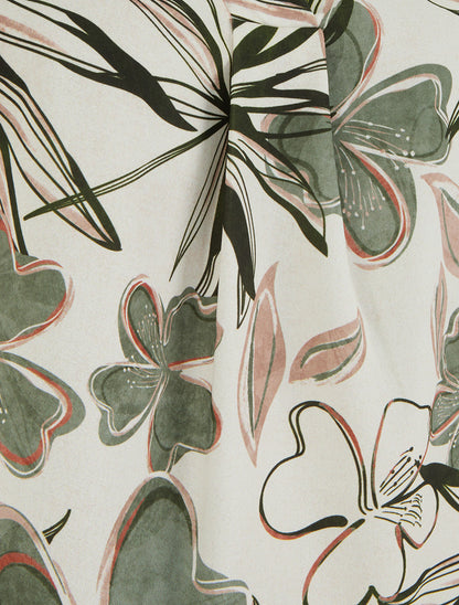 Top droit sans manches imprimé hibiscus - Kaki - 3