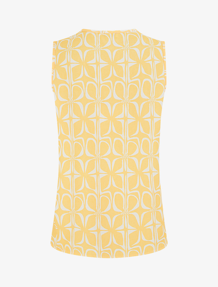 Top droit sans manches imprimé graphique - Jaune - 2