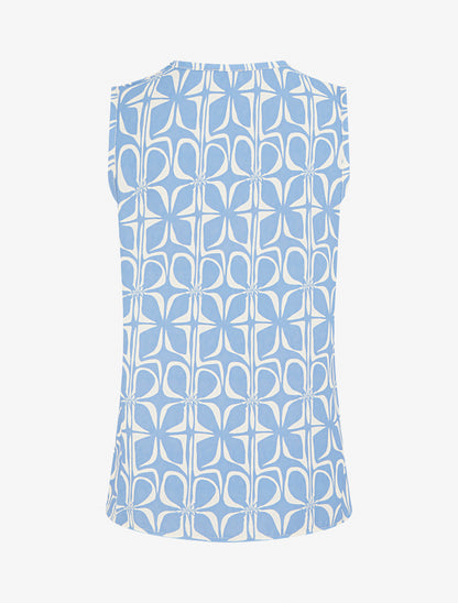 Top droit sans manches imprimé graphique - Bleu ciel - 2