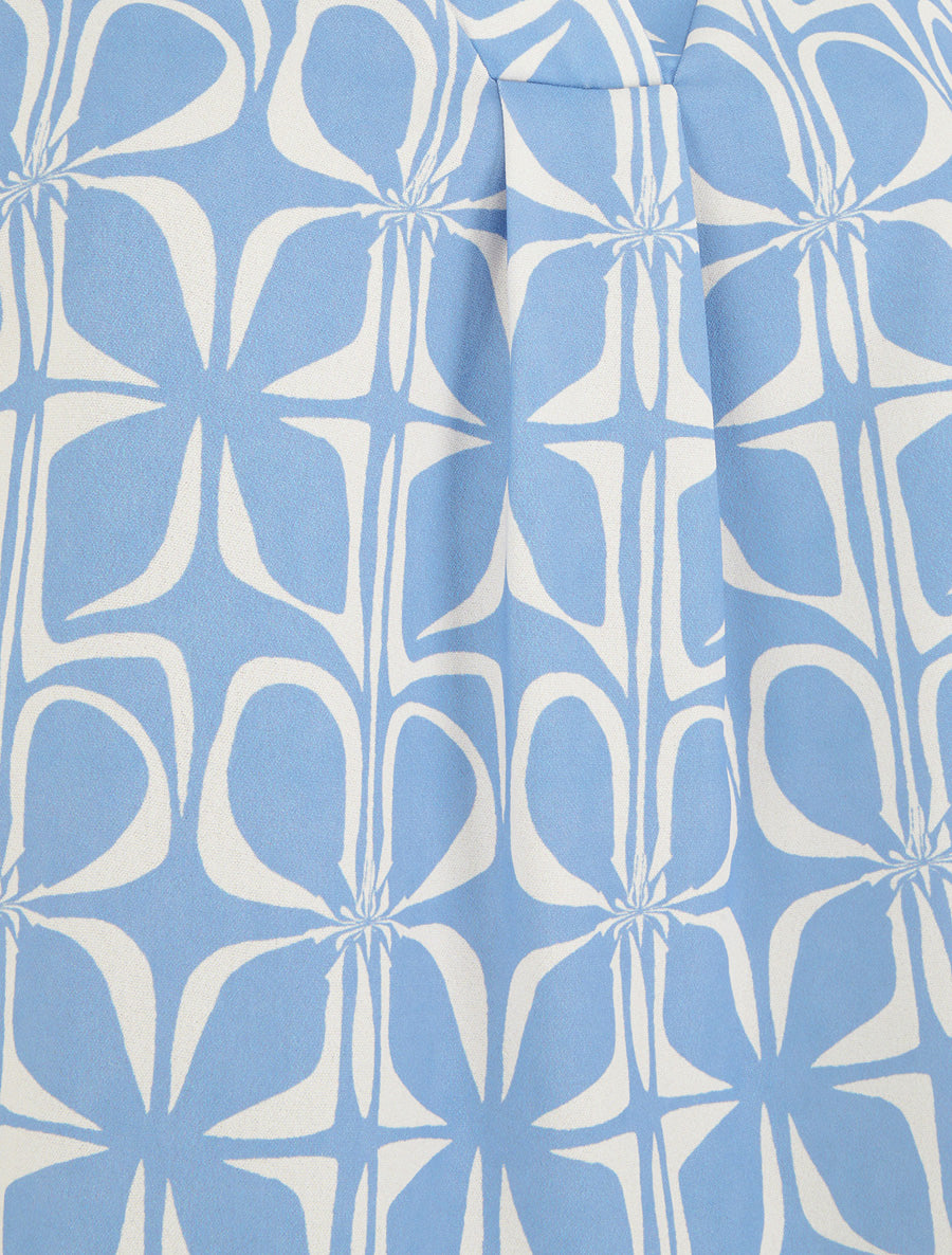 Top droit sans manches imprimé graphique - Bleu ciel - 3