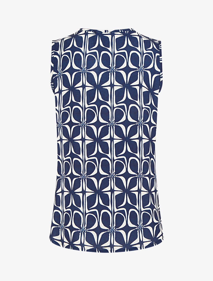 Top droit sans manches imprimé graphique - Marine - 2
