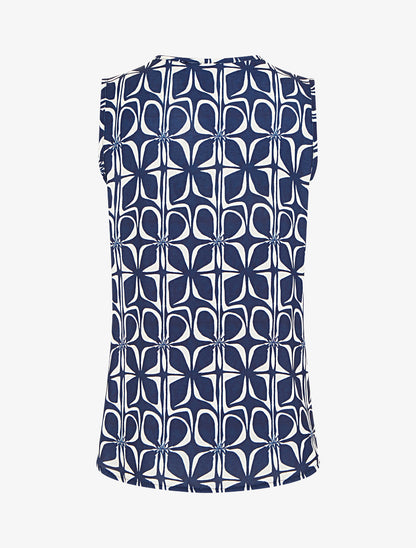 Top droit sans manches imprimé graphique - Marine - 2