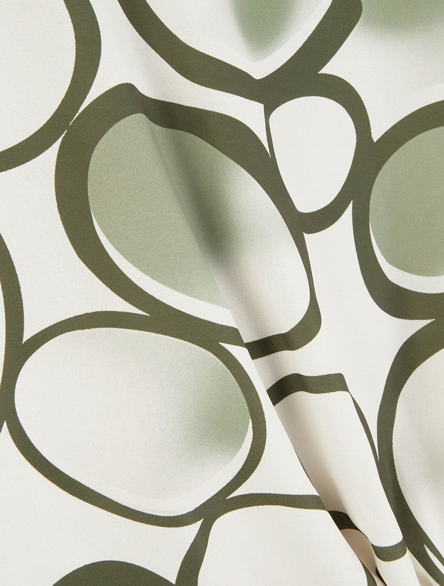 Top ample manches courtes imprimé cercles - Kaki - 3