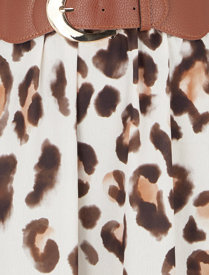 Robe sans manches imprimé léopard - Marron - 3