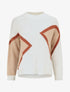 Pull imprimé géométrique et col rond - Beige - 4