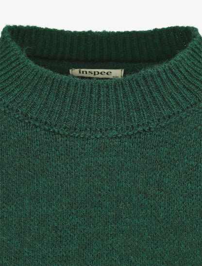 Pull imprimé géométrique et col rond - Vert sapin - 3