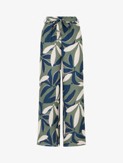 Pantalon élastiqué à imprimé floral - Kaki - 1