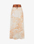 Jupe longue imprimé feuillage - Beige - 1