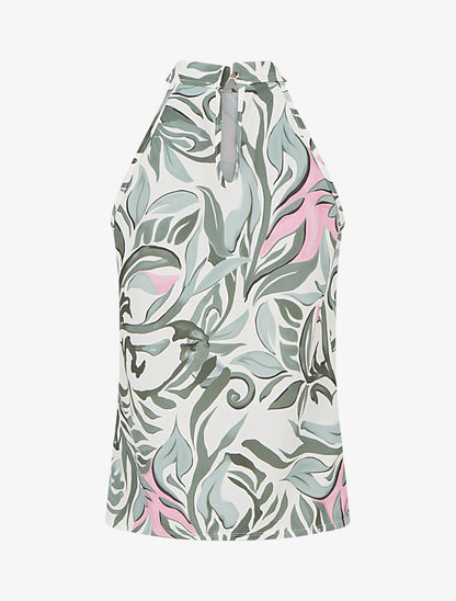 Top sans manches imprimé fantaisie - Kaki - 2