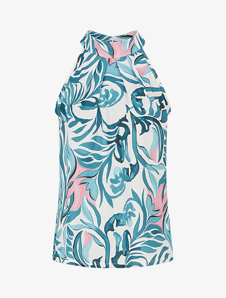 Top sans manches imprimé fantaisie - Vert d&