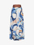 Jupe longue imprimé abstrait à taille fantaisie - Bleu - 1