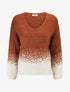 Pull en maille bicolore - Rouille - 1