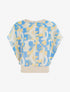 Top boule manches courtes imprimé graphique - Bleu clair - 1