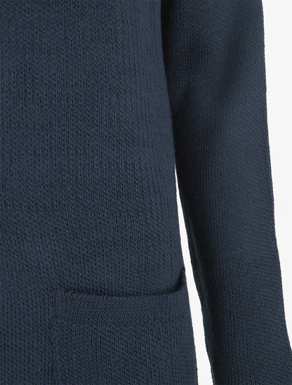 Gilet ouvert uni à poches plaquées - Marine - 3