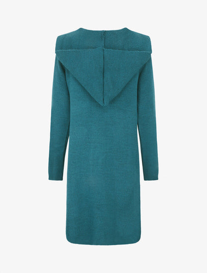 Gilet ouvert uni à poches plaquées - Bleu pétrole - 2