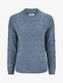 Pull en maille à rectangles en relief - Bleu charrette - 1