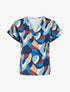 Top imprimé abstrait à manches courtes - Bleu - 1