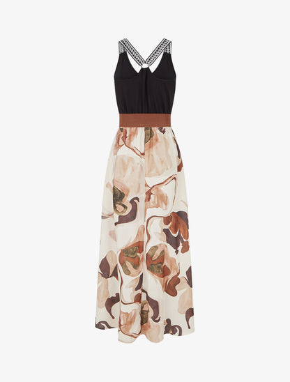 Robe longue imprimé fantaisie - Beige - 2
