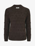 Pull en maille à rectangles en relief - Chocolat - 1