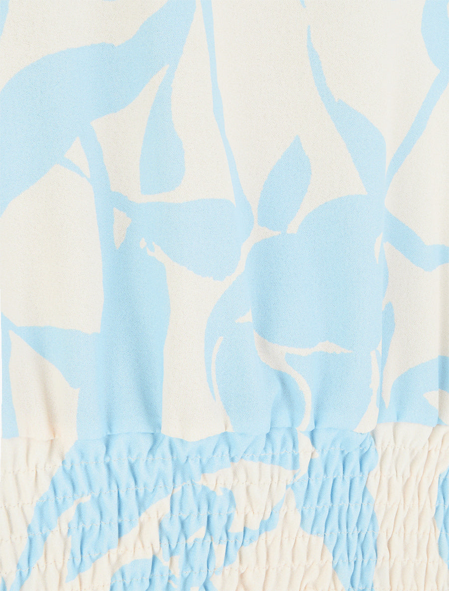 Top coupe boule imprimé floral - Bleu ciel - 3