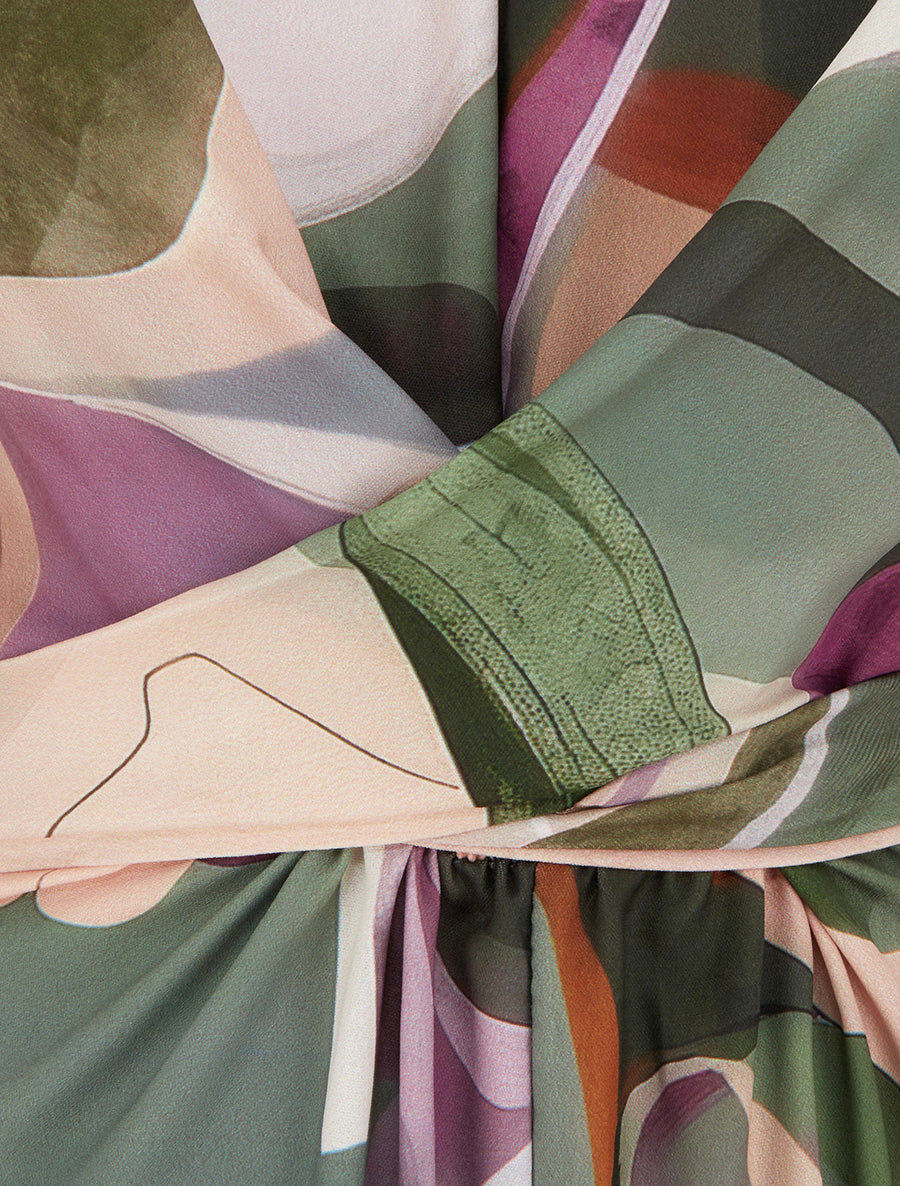 Combinaison sans manches à imprimé abstrait - Kaki - 3