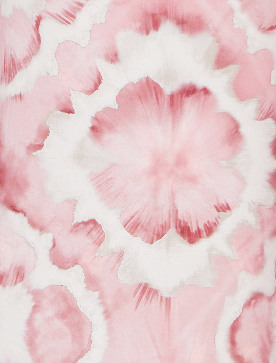 Pantalon élastiquée imprimé abstrait - Rose - 3