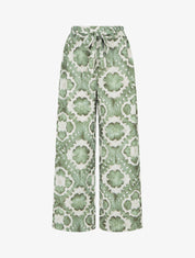 Pantalon élastiquée imprimé abstrait - Kaki - 1