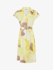 Robe droite ceinturée - Jaune - 1