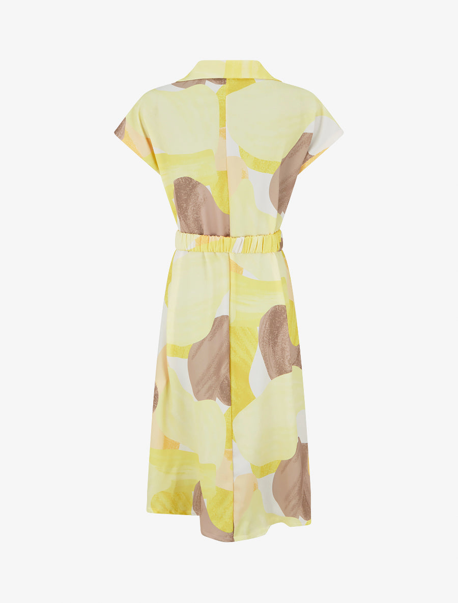 Robe droite ceinturée - Jaune - 2